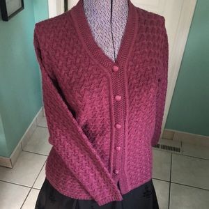 Vintage Plum Knit Cardigan